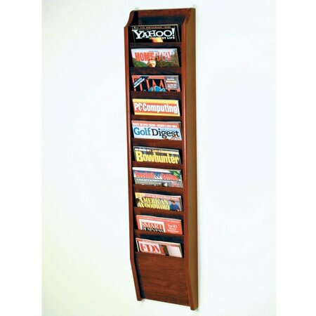 LATESTLUXURY Cascade 10 Pocket Magazine Rack - Black & Mahogany LA3944221